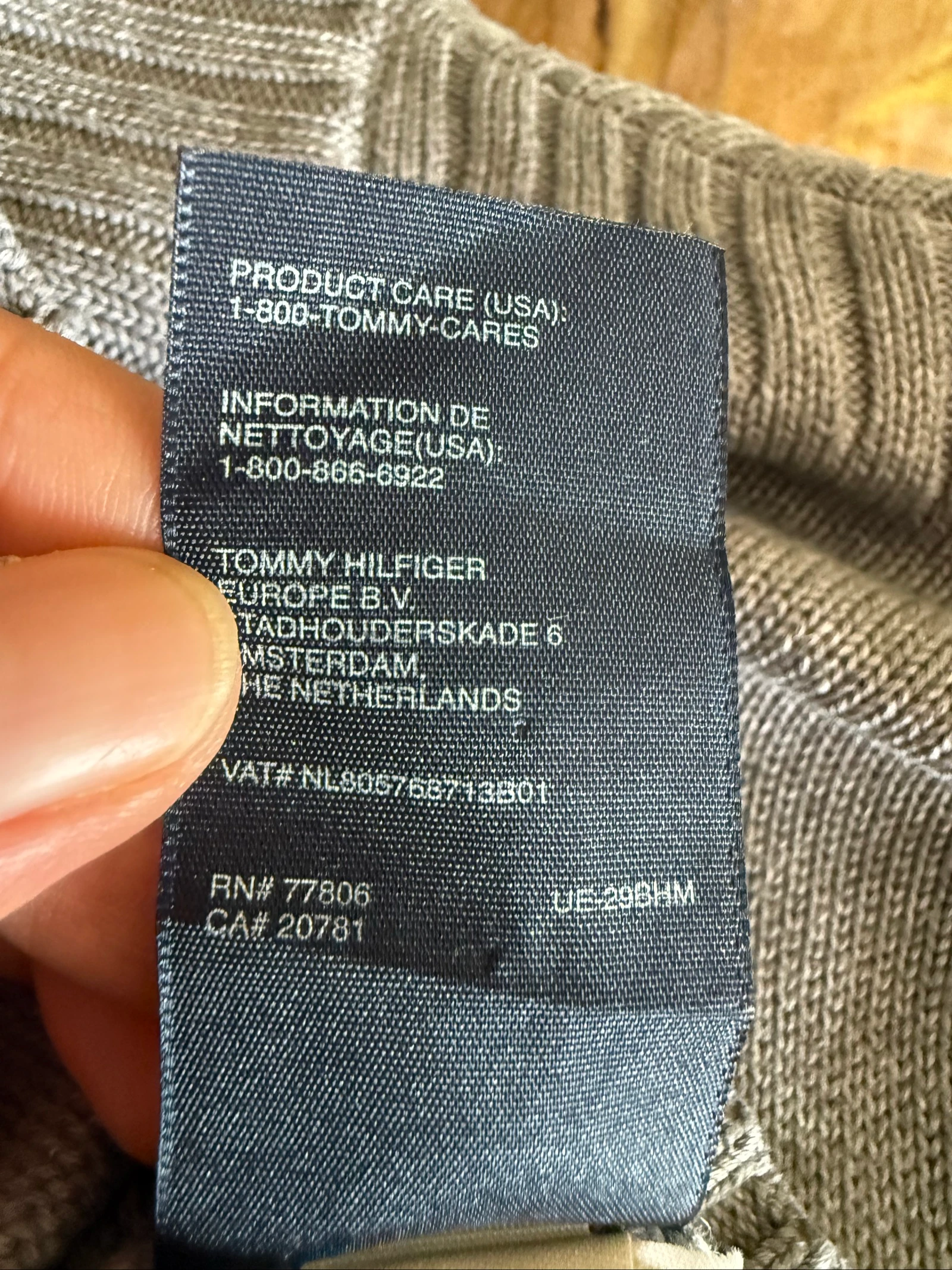Tommy Hilfiger heren trui L grijs Pima katoen wol hoge kraag grove breisel – photo 10